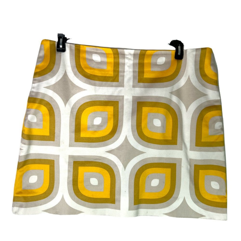 J. Crew Factory Yellow and White Geometric Mini Skirt
